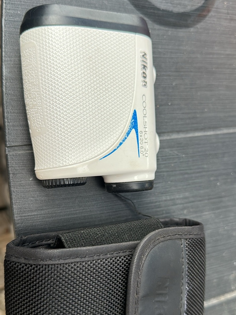 Nikon COOLSHOT 20 White and Black Golf Rangefinder with Blue Accent